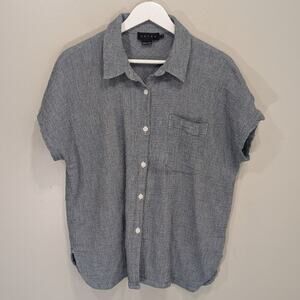 Hatch Collection Cotton Gauze Cropped Button Up Quiet Luxury Lounge - Size 2